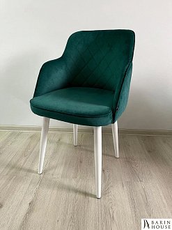 Купити                                            Крісло Luna зелені, білі ніжки метал 295211