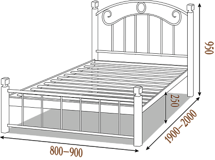 Купити                                            Ліжко Монро на дерев'яних ніжках 201693