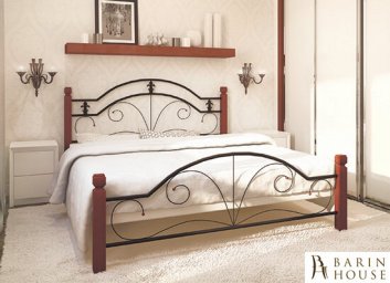 купити Ліжко металеве Діана на дерев'яних ніжках 202530