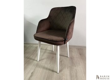 Купить Кресло Luna коричневый, белые ножки металл 295247