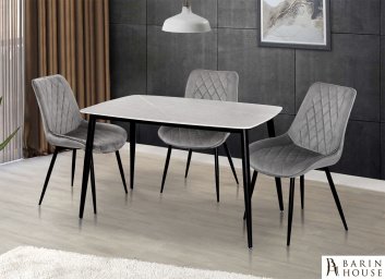 Купить Стол обеденный Кипарис (мрамор серый/черный) 306326