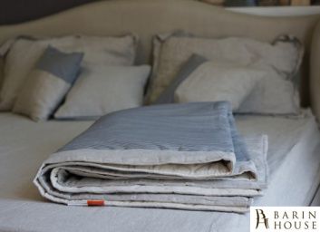 купити Ковдра Льон в сіру смужку 141205