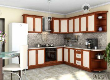 Купить Кухня Контур яблуня темна + дуб молочний 132590