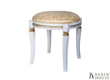 Купить Банкетка (кругла, бук/білий+золота патина) 303844