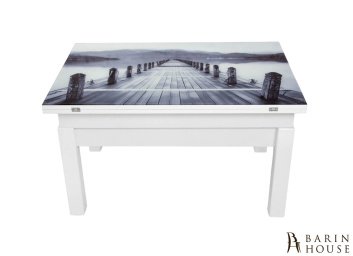 Купить Стіл-трансформер Флай (зі склом) міст/білий 303469