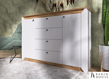 Купить Комод Нордик Дуб Крафт/Золотой, Белый 317831