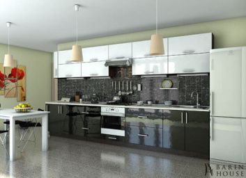 купити Кухня Гламур білий глянець/чорний глянець 131717