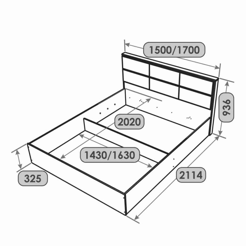 купити Кровать Лайт КЛ 160 NEW (крафт белый) 338734 photo 4
