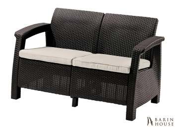 Купить Диван пластиковий садовий Keter Corfu II Love seat коричневий 327466