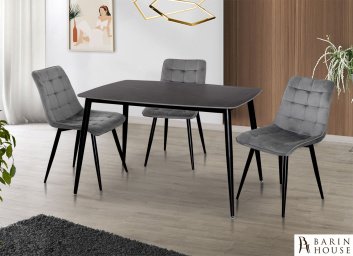 купити Стіл обідній Кіпаріс (мармур чорний/чорний) 306339