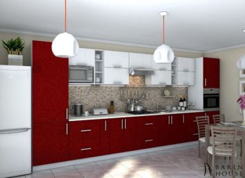 купити Кухня Гламур білий металік/бордо металік 131711