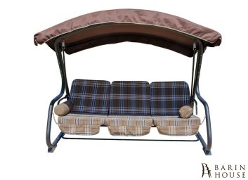 купити Гойдалка Христина (Шотландія коричнева клітинка) + Крісло-гойдалка у подарунок 294841