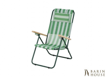 Купить Крісло-шезлонг Ясень (текстиль біло-зелений) 187261