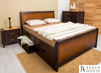 Купить Кровать СИТИ с интарсией и ящиками 135662