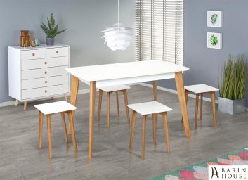 Купить Стол обеденный Модерн (белый/натуральный) 305444