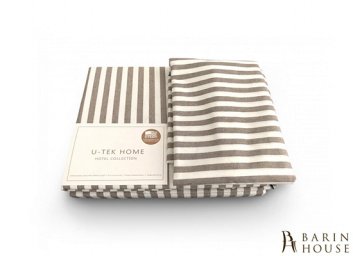 купити НАБІР Простирадло натяжна + Наволочка U-TEK Hotel Collection Cotton Stripe Plum 30 188658