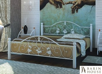 Купить Кровать металлическая Josephine на деревянных ножках 202546