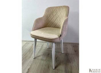 купити Крісло Luna бежевий, білі ніжки метал 295227