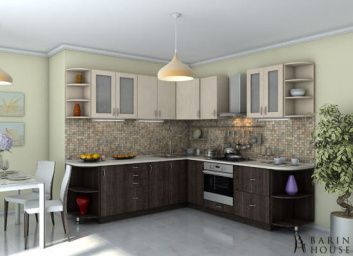 Кухня Модест дуб молочний/венге темний 132599 barin.ua Купить Кухня Модест дуб молочний/венге темний 132599