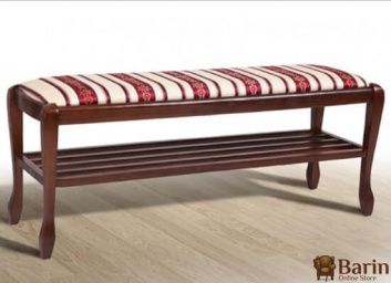 Купить Банкетка Сиеста с полкой темный орех/Jakard Poliester 5/1 121002