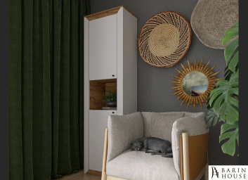 Купить Пенал открытый 600 Нордик (дуб крафт/золотой, белый) 318156