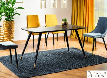 Купить Стіл CYRYL I чорний ефект каменю/чорний/золото 268828