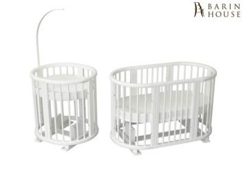 Купить Овальная кроватка 8в1 Ovalbed white Lux+маятник 158755
