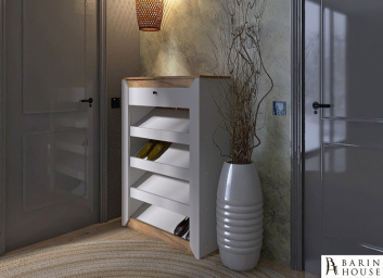 Купить Тумба для взуття Нордик 800 (дуб крафт/золотий, білий) 318046