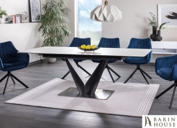 Купить Стол CANYON CERAMIC белый мрамор/черный мат 268613