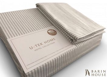 купити Набір простирадло натяжна + наволочка U-TEK Hotel Collection Cotton Stripe Grey 10 181998