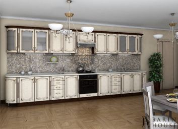 Купить Кухня Платинум ясень беж патина 132764