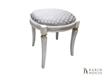 Купить Банкетка круглая (массив ясеня) белый+золотая патина 303499