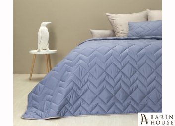 Купить Покривало двостороннє Іззі джинс/світло-сірий 290359