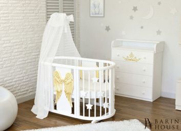 Купить Овальная кроватка 8в1 Ovalbed Angel Wings gold + укачивание 159007
