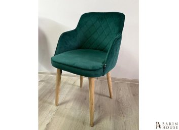 Купить Кресло Luna зеленый, деревянные ножки 295817