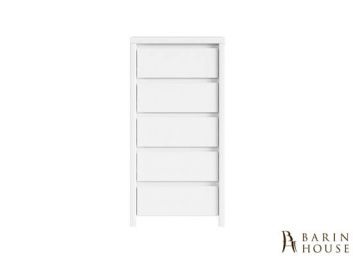 Купить Комод KASPIAN KOM5S (белый, белый/белый глянец) 168366