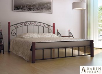 купити Ліжко металеве Afina на дерев'яних ніжках 202502