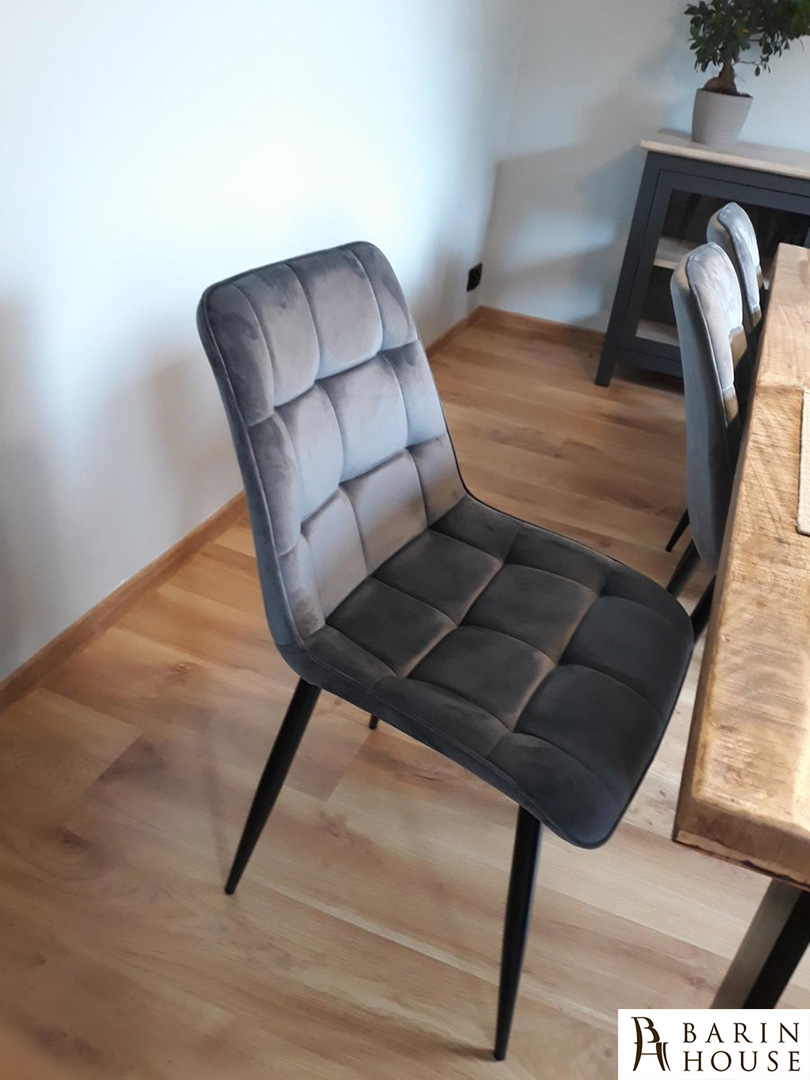 купити Стілець Chic Velvet чорний каркас/сірий 336552 photo 5