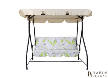 Купить Качели садовые Вероника (Бязь, Белые калы) 295603