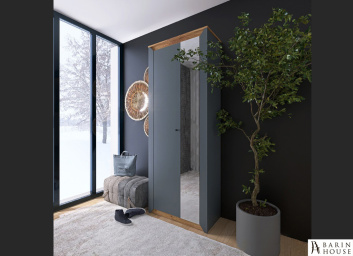 Купить Пенал закрытый с зеркалом 800 Нордик (дуб крафт/золотой, графит) 318151