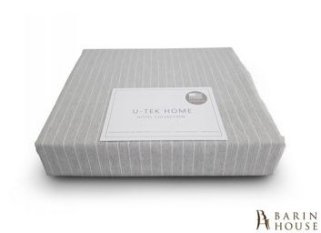 купити Натяжна простирадло U-TEK Hotel Collection Cotton Stripe Grey-White 180406