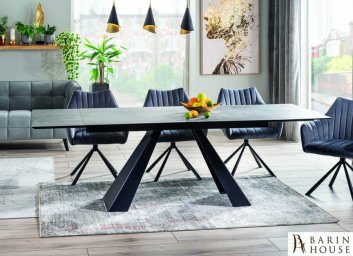 Купить Стіл SALVADORE CERAMIC сірий мармур/чорний мат 268097