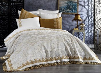 купити Постільна білизна з покривалом Evelina з мереживом Adel 190138