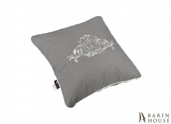 Купить Подушка декоративная Модерн с вышивкой темно-серая 244246
