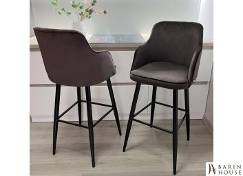 Купить Кресло Барное Luna коричневый, черные ножки 295868