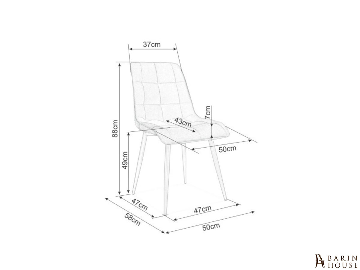 купити Стілець Chic Velvet чорний каркас/сірий 336552 photo 8