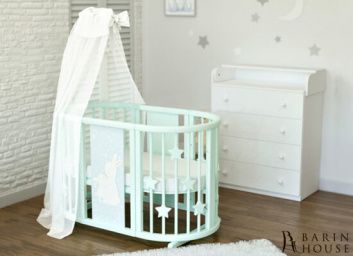 купити Овальна ліжечко 8в1 Ovalbed Bunny Stars mint + заколисування 159009