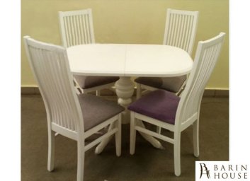 купити Комплект обідній стіл овальний розсувний і стільці, колір білий 203987