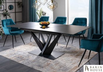 Купить Стол SORENTO CERAMIC черный эффект мрамора/черный мат 268467