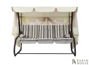 купити Гойдалка садова Сієста (Дралон бежевий, вертикальна смуга) + Крісло-гойдалка в подарунок 294904